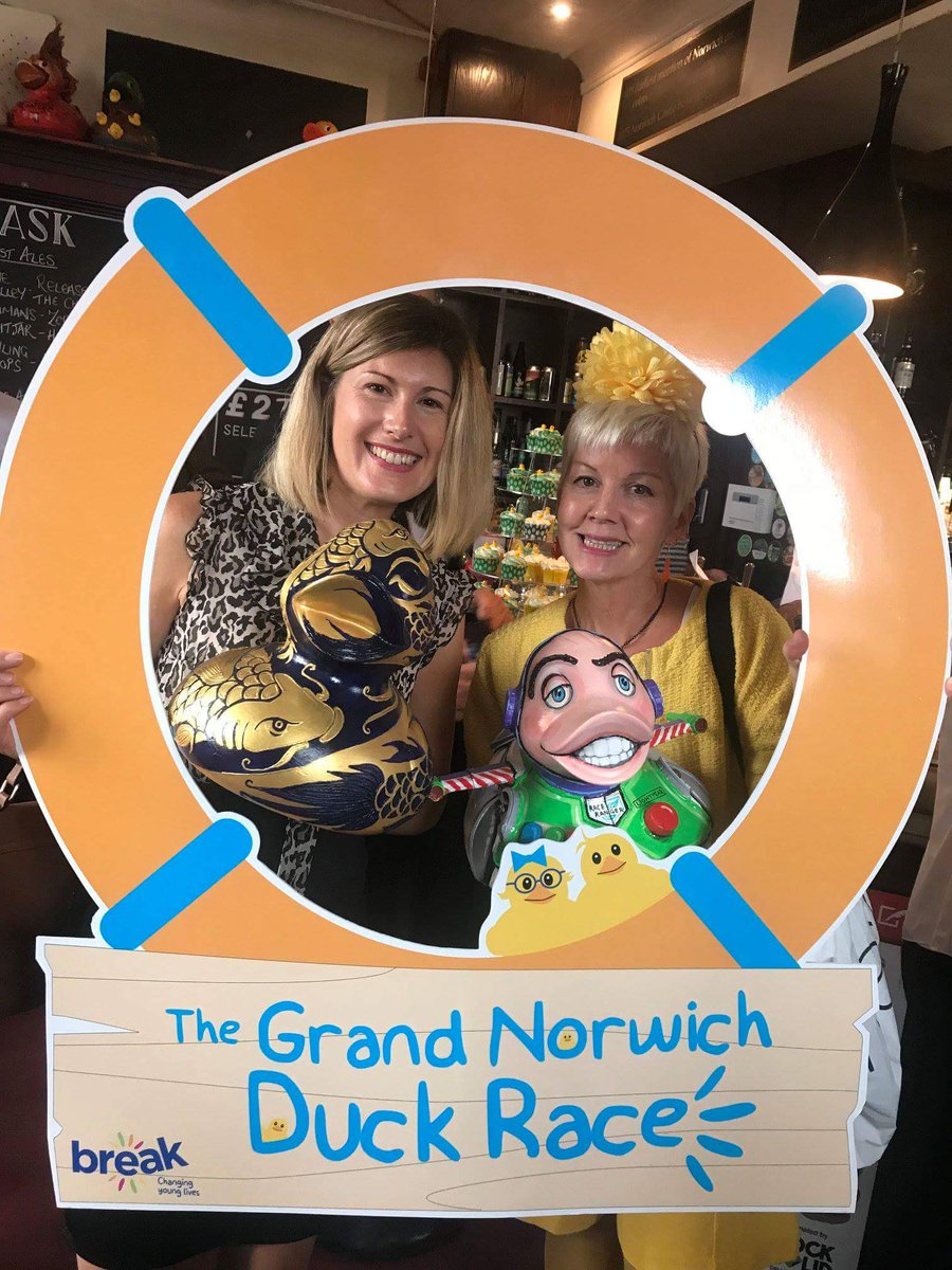 BiscuitJill's tweet photo. Looking forward to Sunday's @norwichduckrace in aid of @break_charity Loving this #SelfieFrame @RS_Graphics https://t.co/q3F6aPNdSs