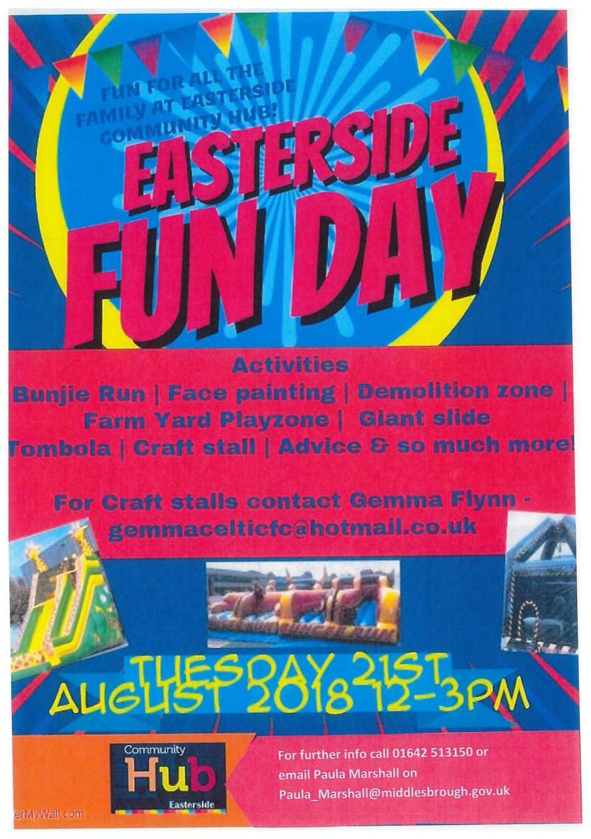 BeanstalkNEast's tweet image. Tomorrow is the long-awaited Fun Day at the #Easterside #CommunityHub in #Middlesbrough.  The @beanstalkreads team will be there from 12 - 3 to promote our #volunteering opportunities (and to get our faces painted and win big on the tombola....)