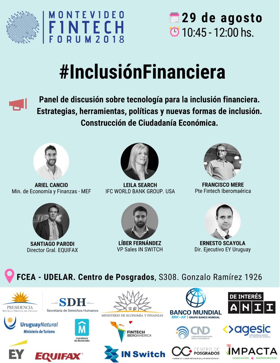 MvdFintechForum's tweet photo. 🚨La #tecnología al servicio de la #inclusión Compartí de la mano de los expertos como la #innovación está generando valor para cada vez más #ciudadanos‼️
Pases en: https://t.co/RdQQktvhng
#FinTech4SDG #DesarrolloSostenible 🌎💪🏻🇺🇾🤝#FinTechUnitesPeople https://t.co/xLPiEC8KYi