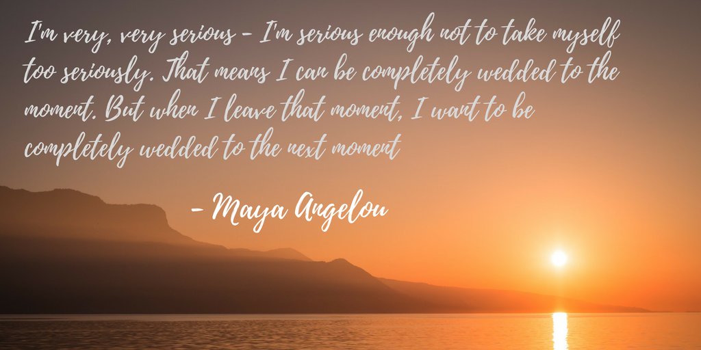 “I'm very, very serious - I'm serious enough not to take myself too seriously. That means I can be completely wedded to the moment. But when I leave that moment, I want to be completely wedded to the next moment.” – Maya Angelou

#MotivationMonday #RISESanDiego #RISE #SanDiego