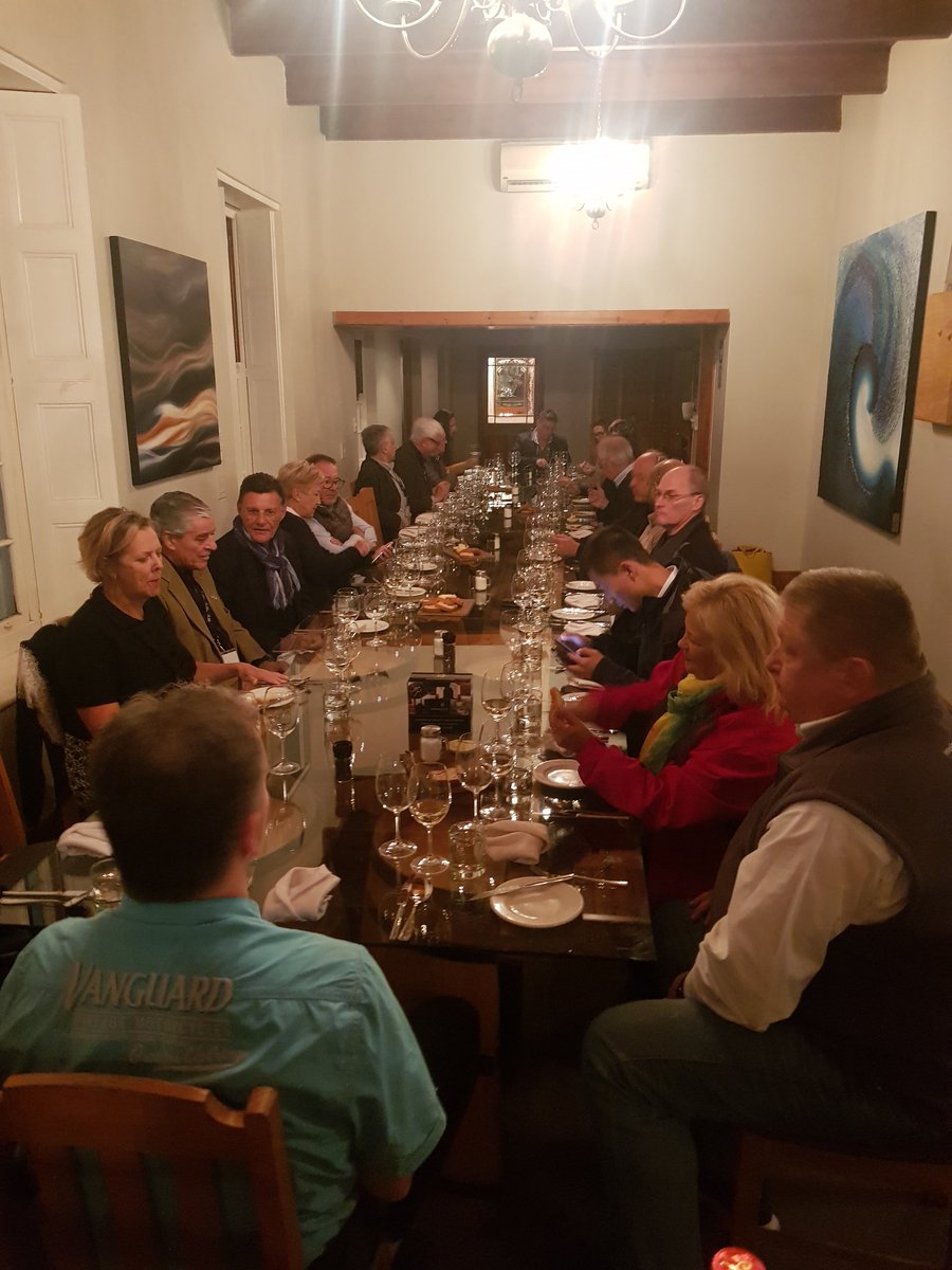 MiwaAwards's tweet photo. 30 judges from 16 countries at @rhebokskloof for tasting and dinner. 1st day of judging in the bag. #michelangelo2018 @henri_wine https://t.co/lnIhQ4hjGd