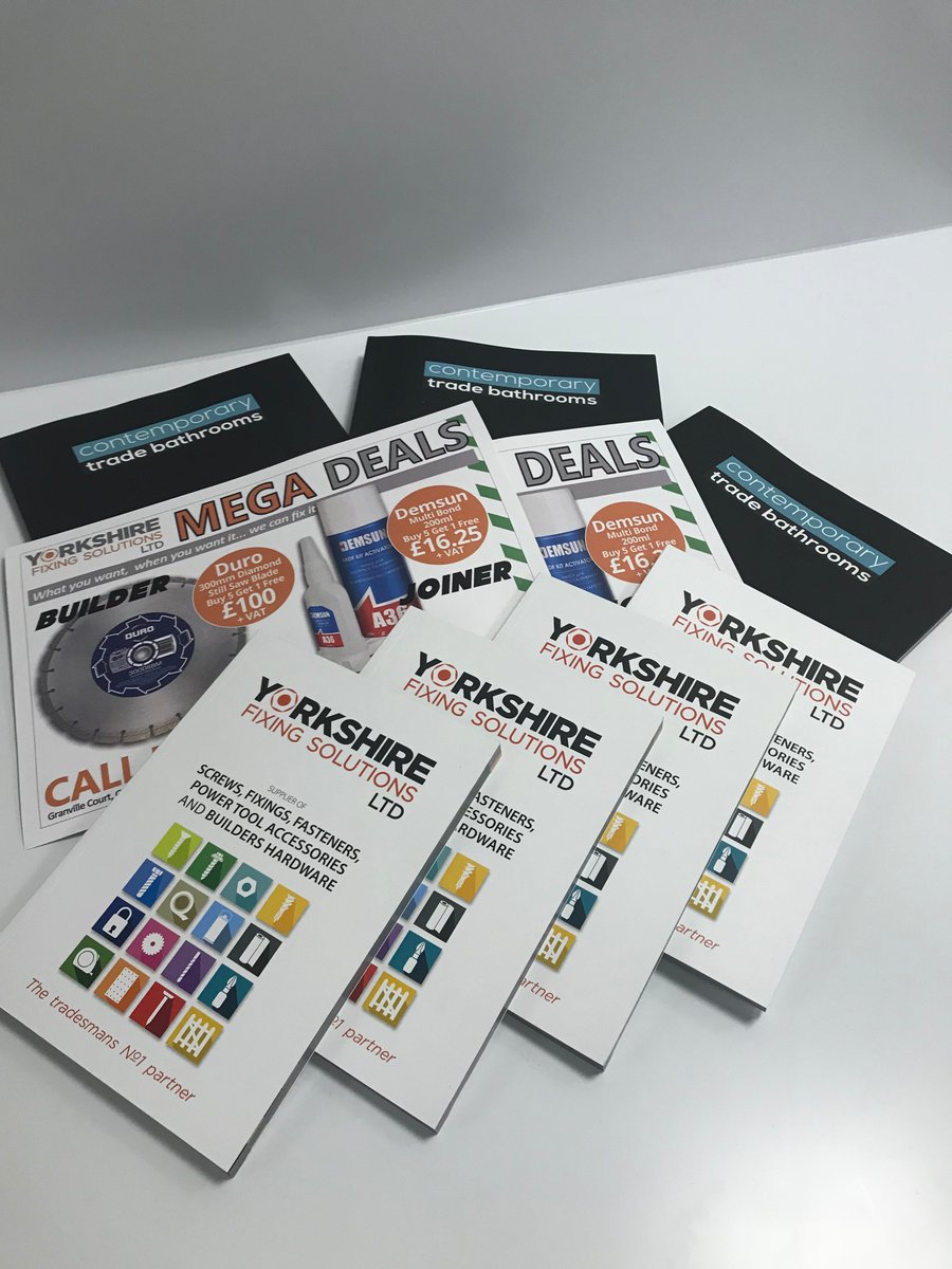 Yorkshire Fixings (@yorksfix) on Twitter photo New brochures arrived, please contact us for a copy and receive our megga deal offer sheet, not to be missed!! <a href="/YorksFix/">Yorkshire Fixings</a> New brochures arrived, please contact us for a copy and receive our megga deal offer sheet, not to be missed!! <a href="/YorksFix/">Yorkshire Fixings</a>
