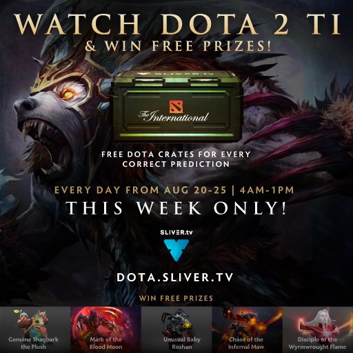 THETAtv's tweet photo. 👾 Watch Dota 2 TI and Win Free Prizes 🎁
😲 One of the biggest Esports events of the year, all week long
📺 Earn free coins just for watching, then predict to win crates &amp; prizes
🔴 LIVE NOW https://t.co/IBXeCRnly6 https://t.co/QU7QNtZhKz