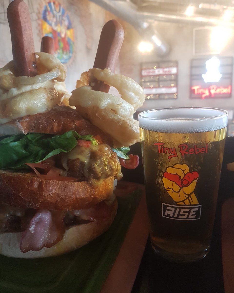 National burger day is this Thursday and we are ready for it #risetothechallenge #rise #risenewport #burgerchallenge #nationalburgerday #tinyrebelburgerchallenge