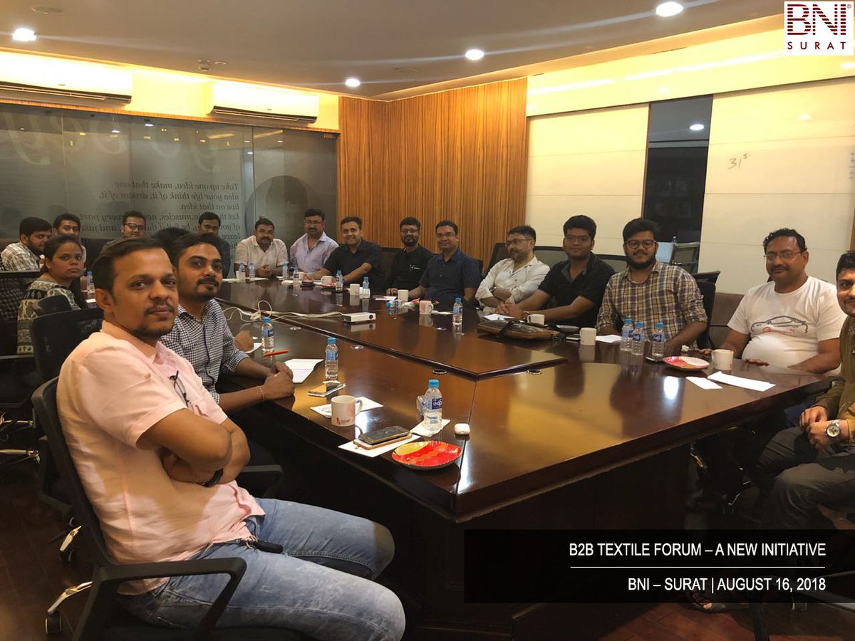 BNISurat's tweet photo. #B2B Textile Forum - A unique forum is specially created for the member’s who are representing #Textile related Category in #BNISurat.
#BNI #B2BTextileForum #Forum #Networking #Business #TextileCity #Surat #TextileGroup #TextileCitySurat #Referrals #Members #Launch #Committee https://t.co/l1LFT63Rtn