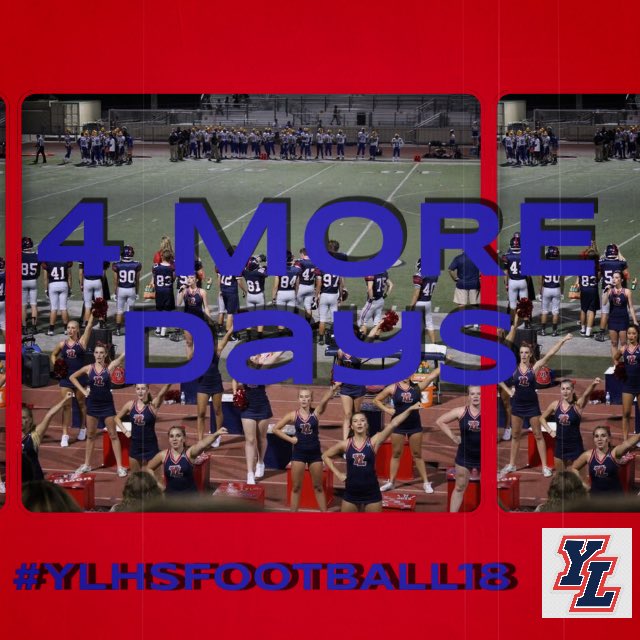YLHSCheerSong's tweet photo. 🏈 4 More Days! 🐎 
#weareyorbalindamustangs #ylhsfootball18 🏈#ylhscheerandsong 🎶📣 #mustangpride 🐎#fridaynightlights ✨ https://t.co/ubp8KjbRUq