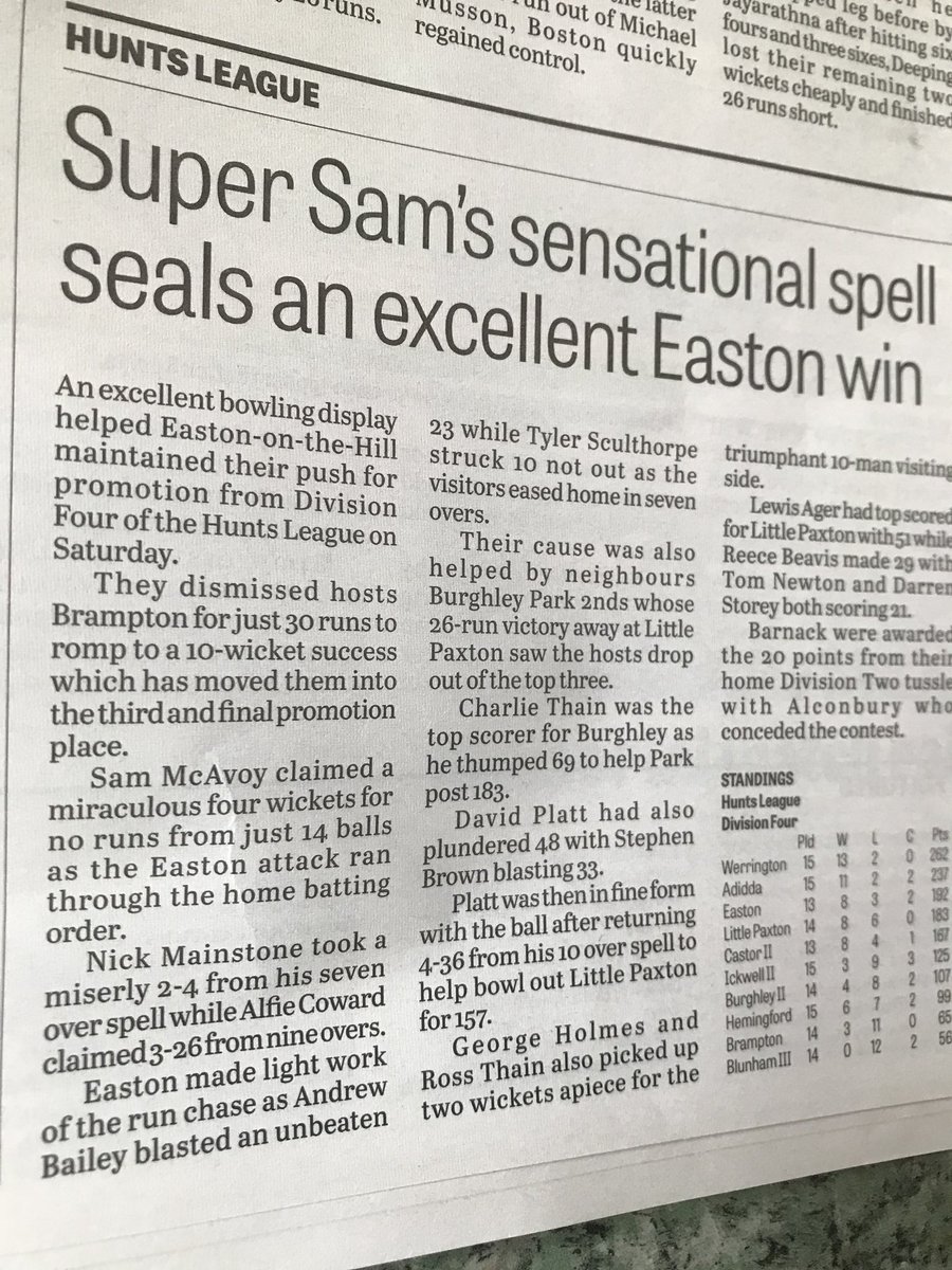 Nice little Write up from are victory over Brampton last Saturday. Well done Sam Mc.