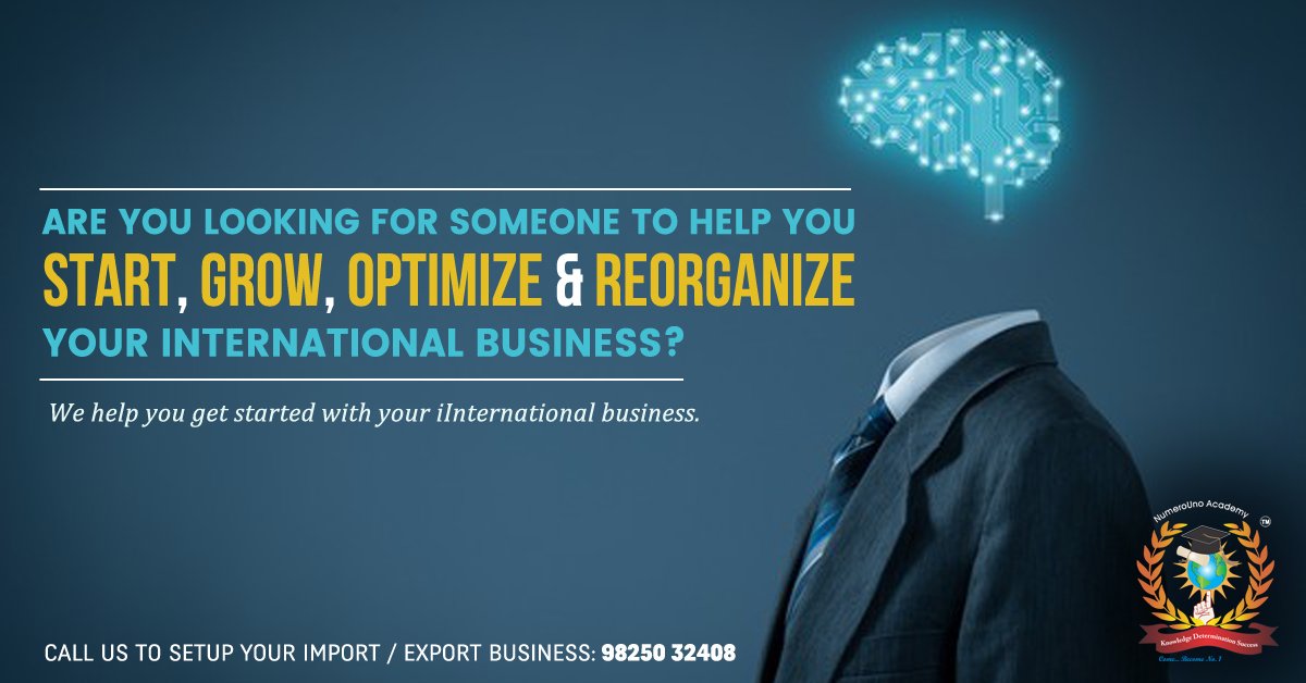 NumerounoB's tweet photo. We help you get started with your International business.
A team of expert who constantly guide you about various aspects of the International trade.
--
Connect with us:
NumeroUno Business Consultants
Call us: 9825032408
#Global #ImportExport #InternationalBusiness #Training https://t.co/eWbWXz7FOa