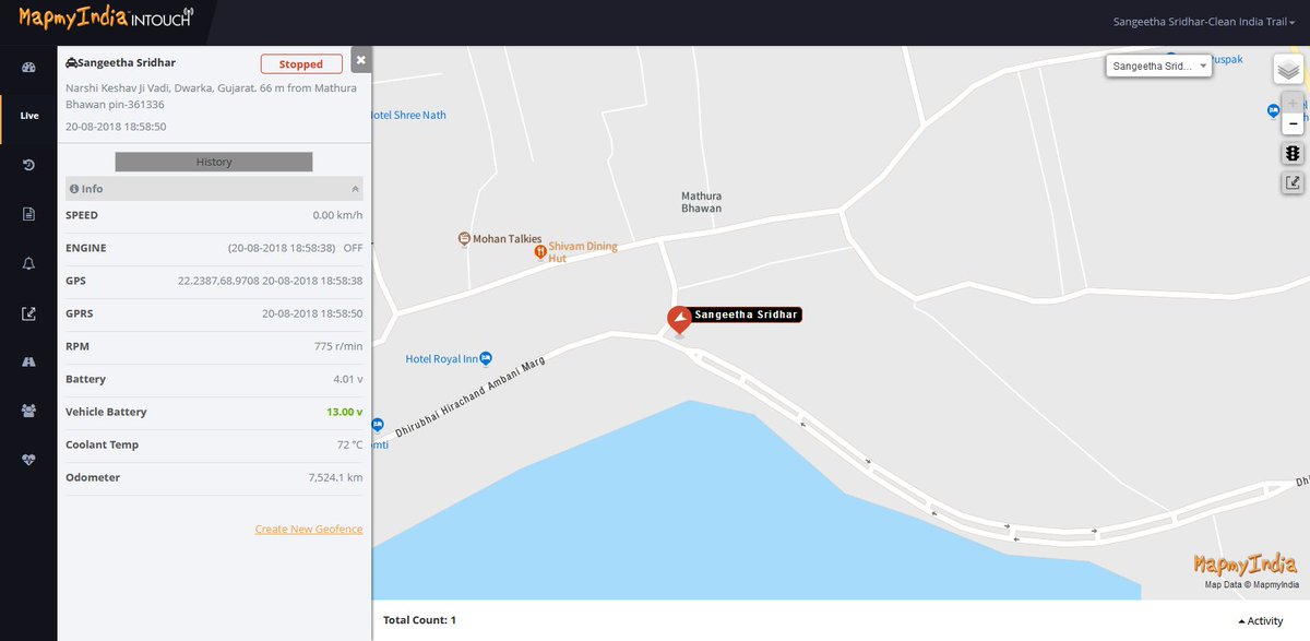 MapmyIndia's tweet image. On the #cleanIndia Trail, Sangeetha Sridhar reaches the iconic destination of Porbandar, the birthplace of Mahatma Gandhi. With #tracking services on trip history, location search and tracking her #livelocation keeps everyone following her updated with her trail.