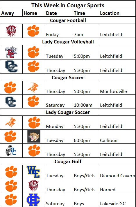 K105sports's tweet photo. Here is your @GCHS_AD schedule for this week. Follow along so you won't miss a game. https://t.co/uaxp795V5A