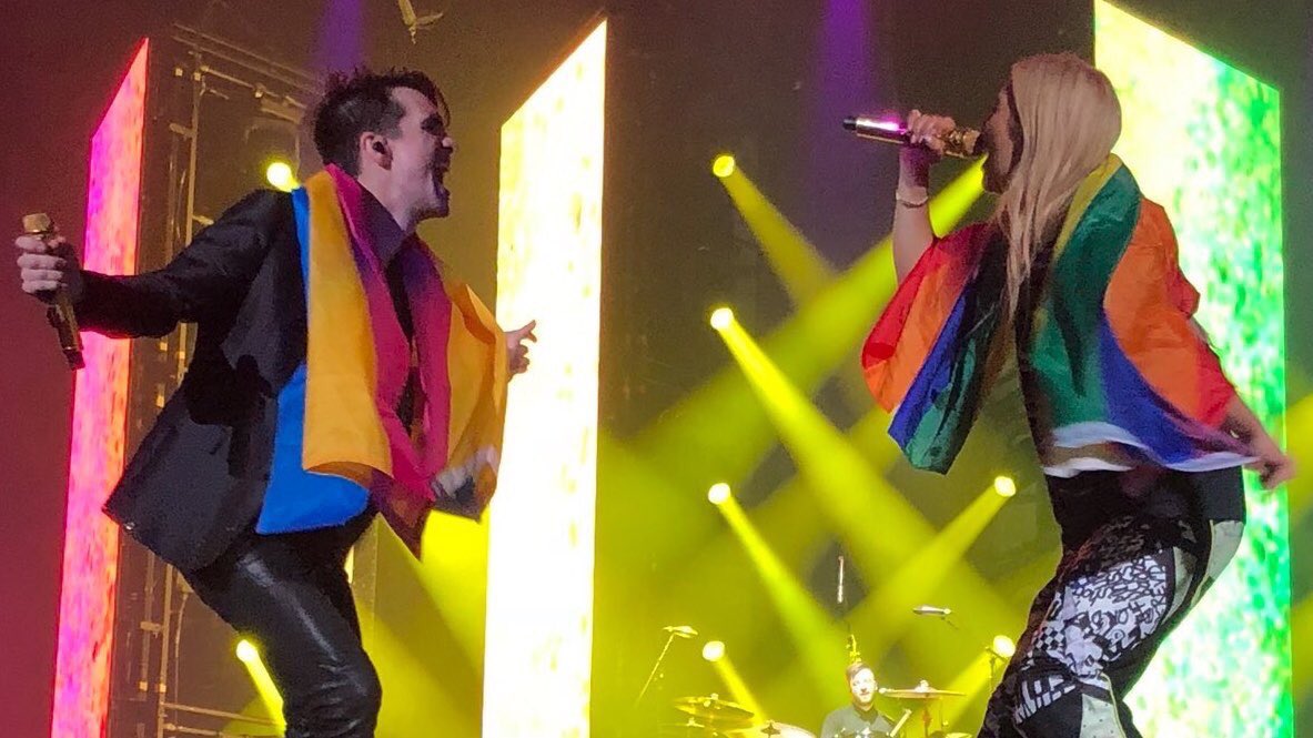 SHCrisisService's tweet photo. A fun reminder that Brendon Urie is 31 and just recently came out as Pansexual! Itโs okay to not figure yourself out until later in life, and itโs okay if you donโt ever figure yourself out. You are you!! ๐ธ#makeastandmonday #lgbt https://t.co/W4QlrWH8ym