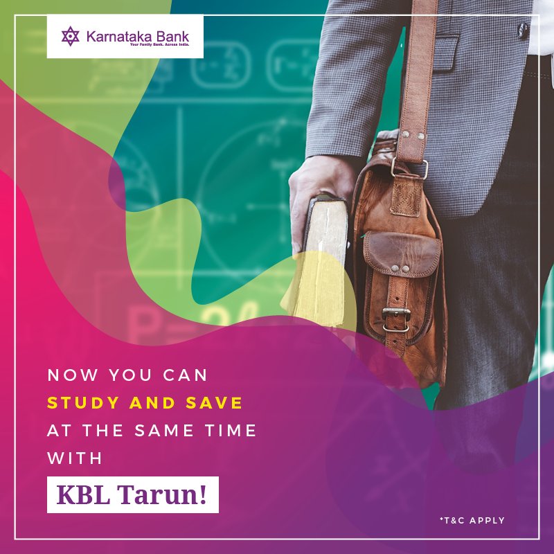KarnatakaBank's tweet photo. Specially designed Savings Bank Account with Any Branch Banking facility for the students between the age of 18 years and 25 years. #HelloSavings
To know more, visit: https://t.co/LRUe9T9UTj https://t.co/fiADUtMx9B
