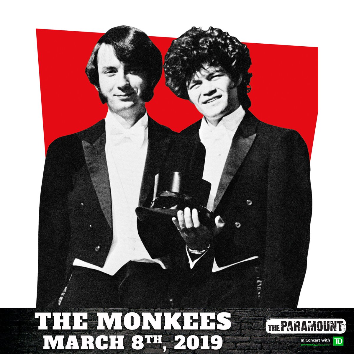 RESCHEDULED -- The Monkees Presents: The Mike &amp; Micky Show at The Paramount on June 23, 2018 now Rescheduled for March 8, 2019!

Paramount presale begins on Wednesday at 10AM, use code “PULSE”. Tickets go on sale Friday at 10AM!