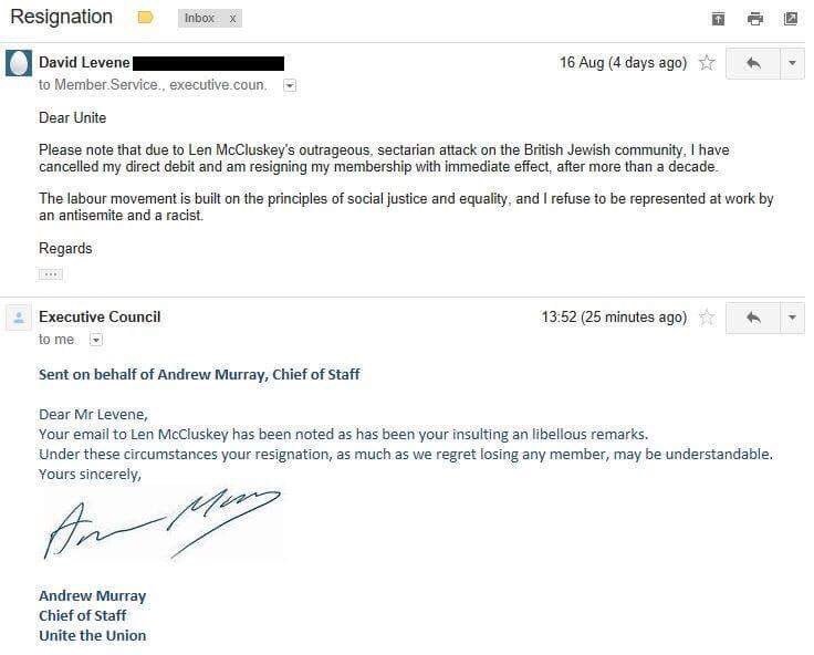 unites incredibly stupid response to an angry jewish angry resignation letter