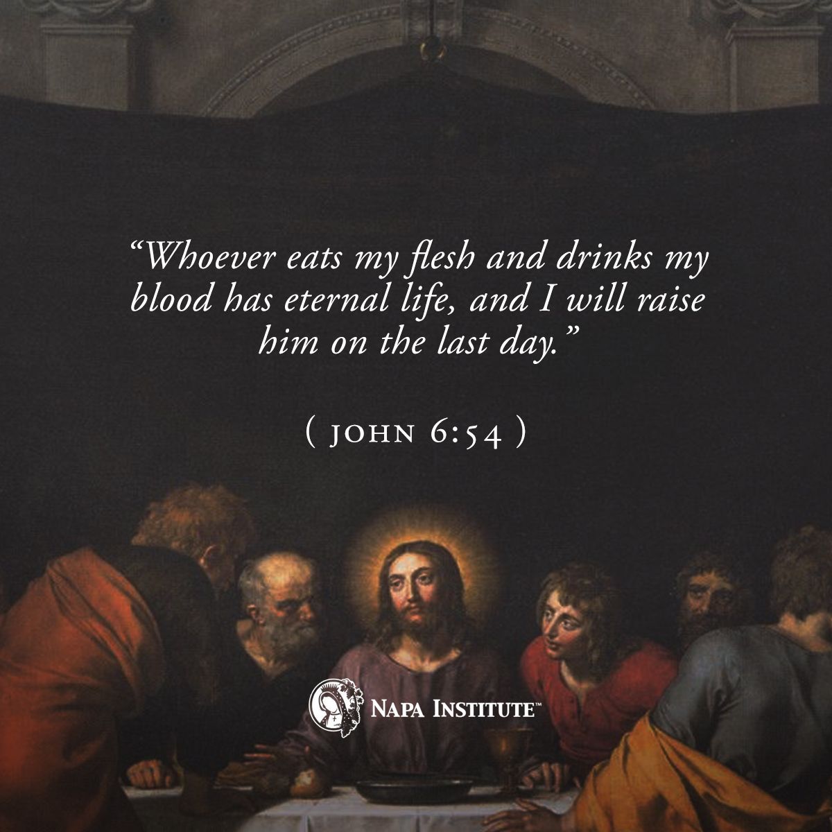 NapaInstitute's tweet photo. The #Eucharist provides spiritual nourishment to reach #everlastinglife. #BreadOfLifeDiscourse #HolyMass #NapaInstitute https://t.co/YmHkT5lvFG