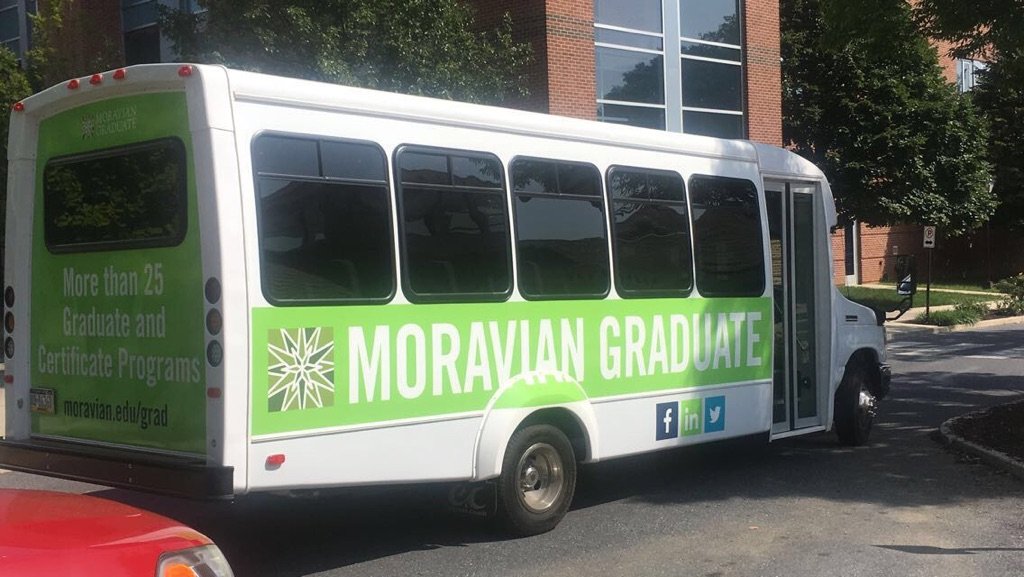 MoravianGrad's tweet photo. There's a new shuttle rolling around the streets of Bethlehem...be on the lookout for our Moravian Graduate shuttle! The shuttle connects north and south campuses to provide easy access for students #moraviancollege #moraviangrad https://t.co/LHU1svB7Y2