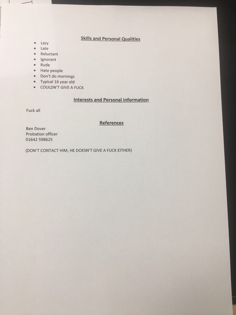 laurenguest26's tweet photo. Remind me not to let my dad do my cv for me https://t.co/rFFdoRgHxZ