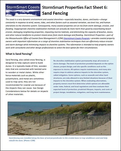 MassCZM's tweet photo. Learn how #SandFencing can capture sand and build dunes to help prevent #CoastalErosion: https://t.co/b4uZx3NMiN https://t.co/BSHmjcNKlg