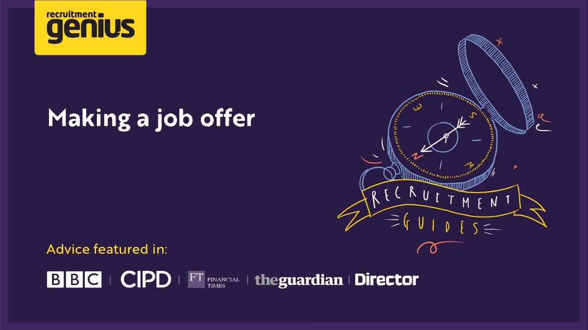recruitgenius's tweet photo. You’re hired! The best part of the recruitment process is making a job offer. Take a look at our fee guide and learn what to include in an offer and how to tell the candidate.  https://t.co/FdEnIhd3pc #Recruitment #HR #Management #Genius https://t.co/jx3Hfkvt9l