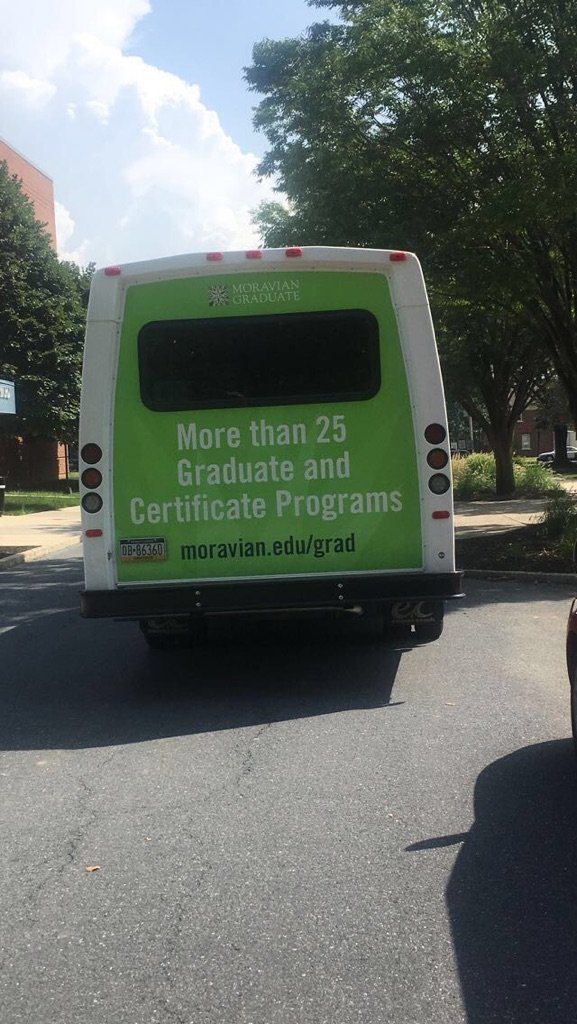 MoravianGrad's tweet photo. There's a new shuttle rolling around the streets of Bethlehem...be on the lookout for our Moravian Graduate shuttle! The shuttle connects north and south campuses to provide easy access for students #moraviancollege #moraviangrad https://t.co/LHU1svB7Y2