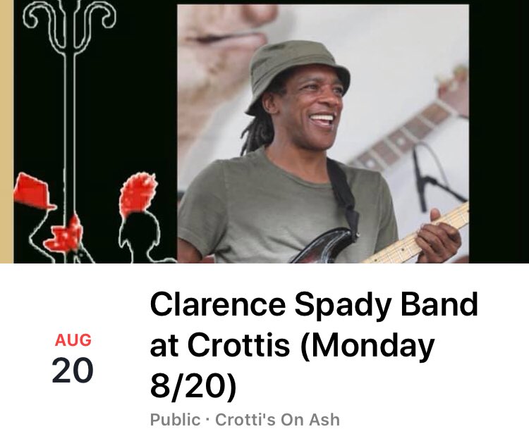 crottisonash's tweet image. CLARENCE SPADY TONIGHT! Monday Night Blues at Crottis on ash! No cover!