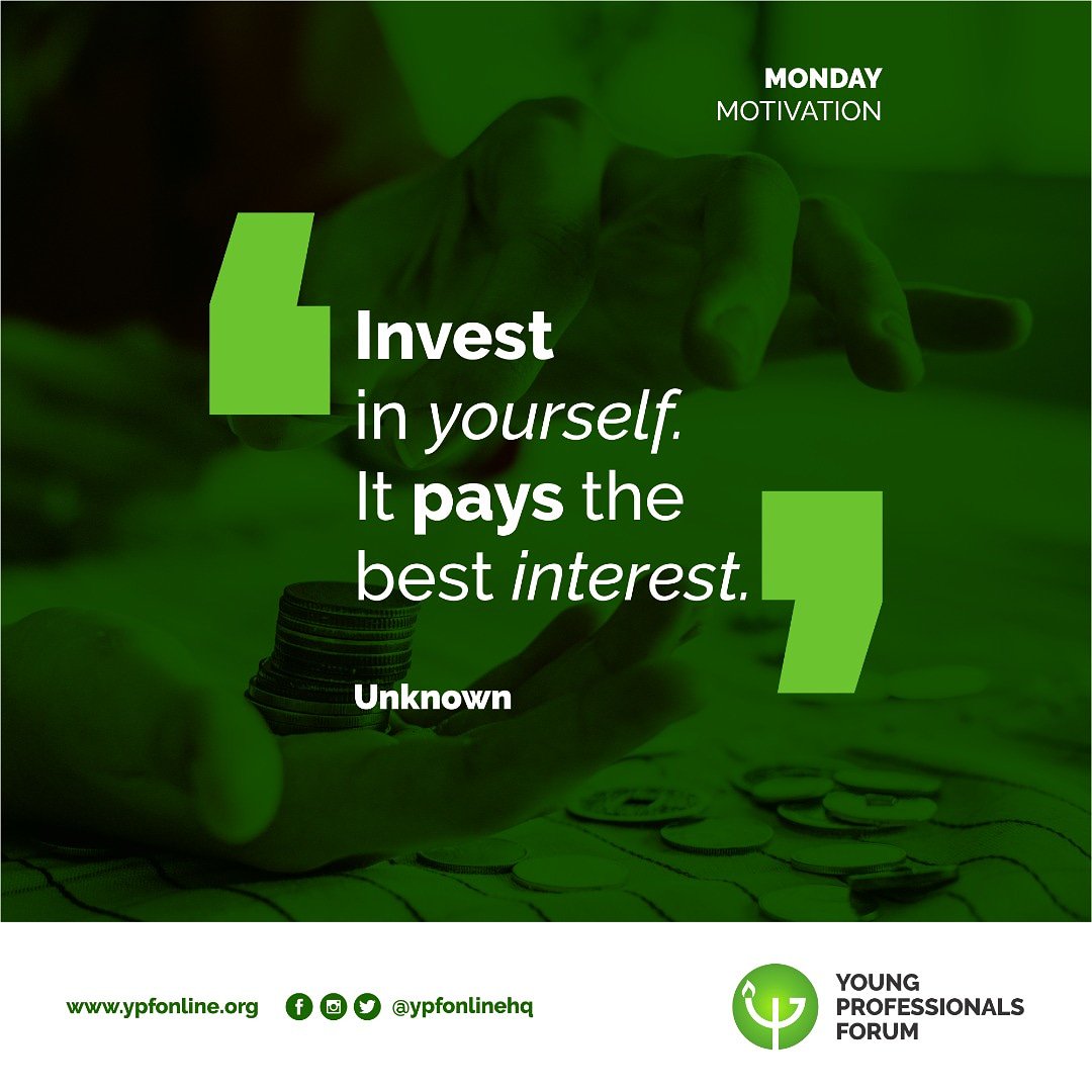 ypfonlineHQ's tweet photo. INVEST IN YOURSELF IT PAYS THE BEST INTEREST.
No Investment can be Greater than the one done on Yourself.
P. S Invest in your today and save the future. Register for YPFSAP 2.0 https://t.co/HXphVr41tw
#mondaymotivation
#ypf
#ypfsap2.0 https://t.co/Ftk6mfD6UV