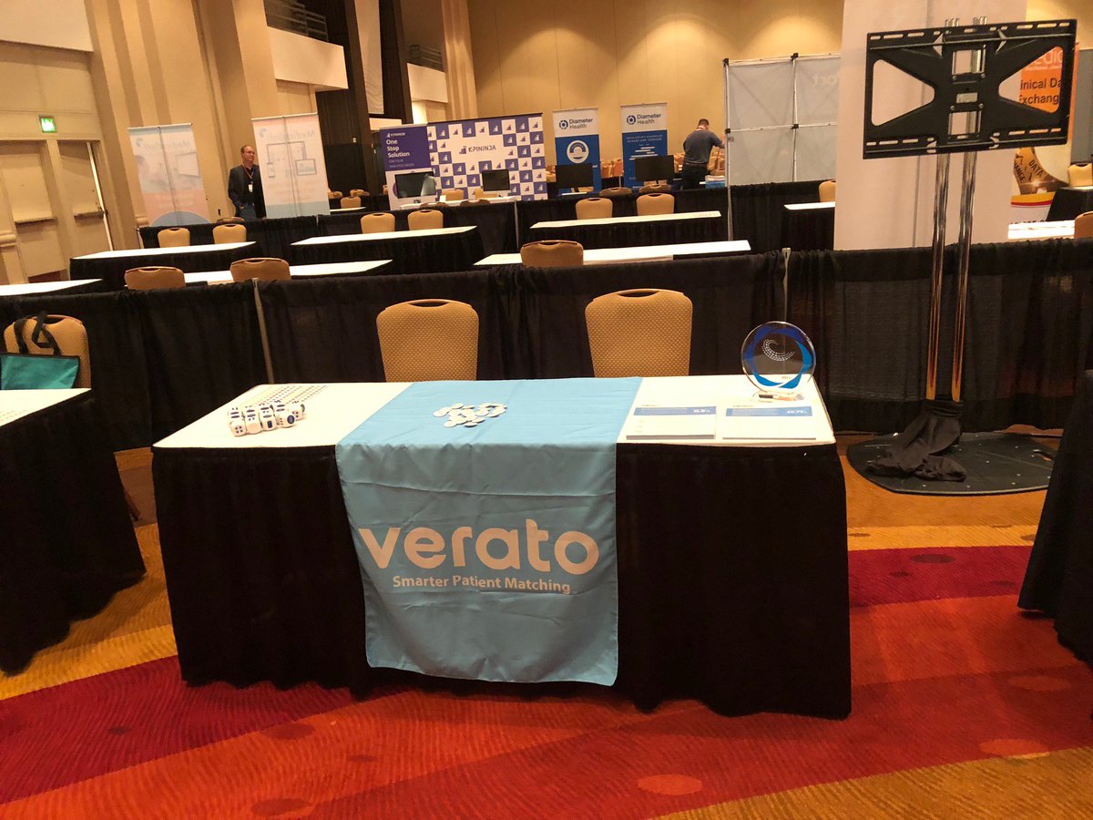 Verato_Software's tweet photo. Tweeting live from #SHIEC18! Stop by our booth (lucky #13) to say hi and learn more about #ReferentialMatching, the new gold standard in #patientmatching technology https://t.co/vhOH3paRgX