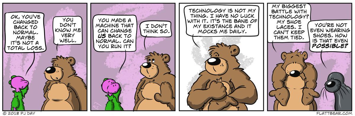 FlattBear's tweet photo. Malfunction https://t.co/6q6es72UZt #comics #webcomics #shoelaces #technology #techtard https://t.co/6ScotJXtEP