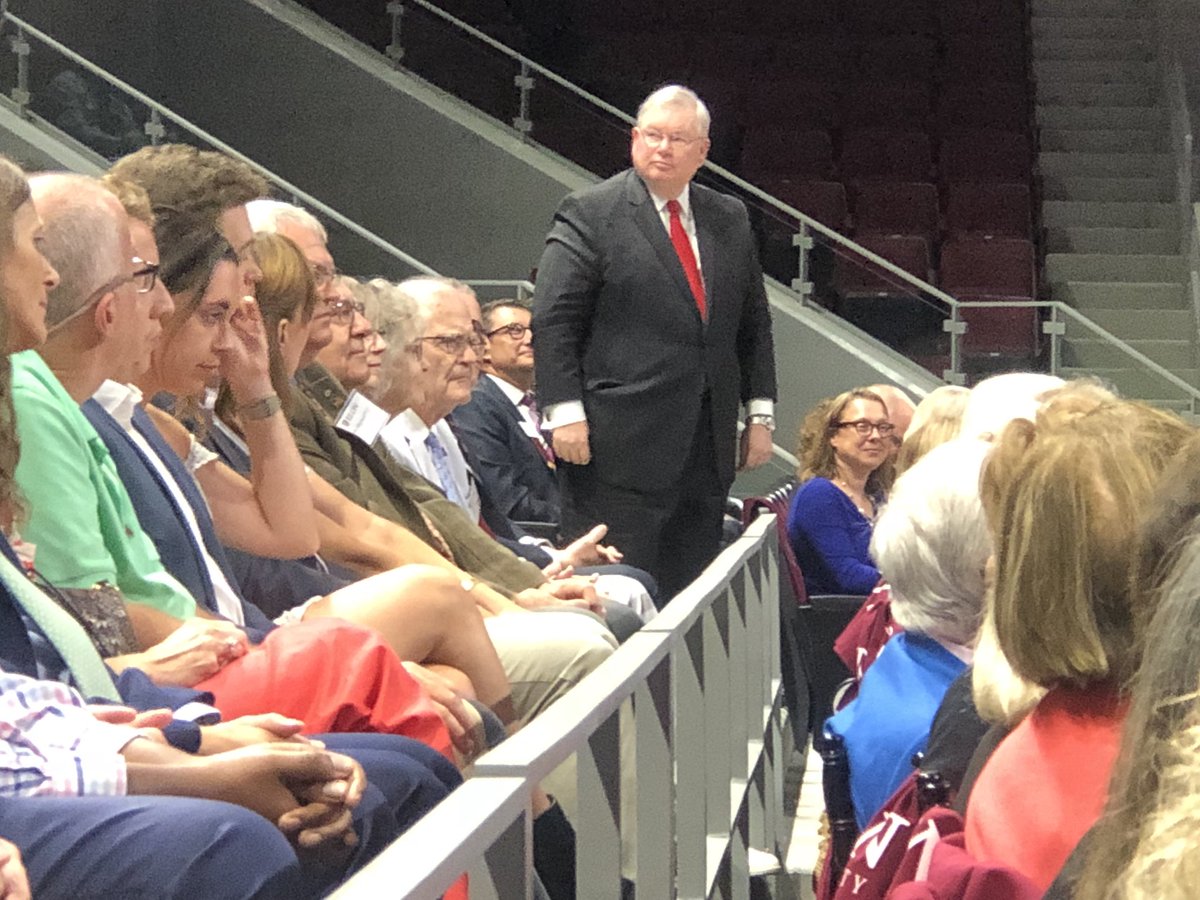 Gerald Whittington stands up and is recognized for winning the 2018 Distinguished Business Officer Award by the National Association of College and University Business Officers.