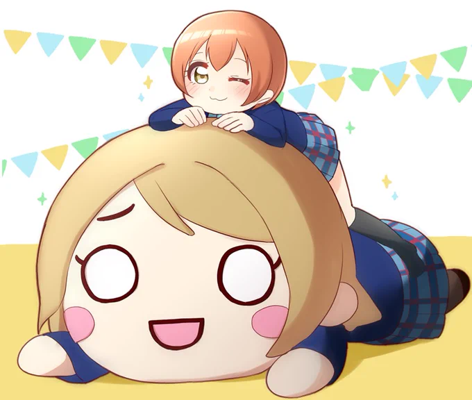 あったら乗りたい!どでか寝そべり!前に描いた凛ちゃんと一緒にりんぱなセットで??
 #火曜日かよちゃん 