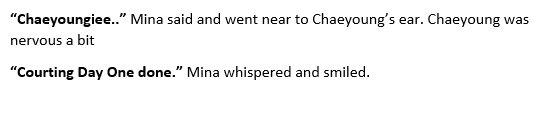 [ courting day one.]