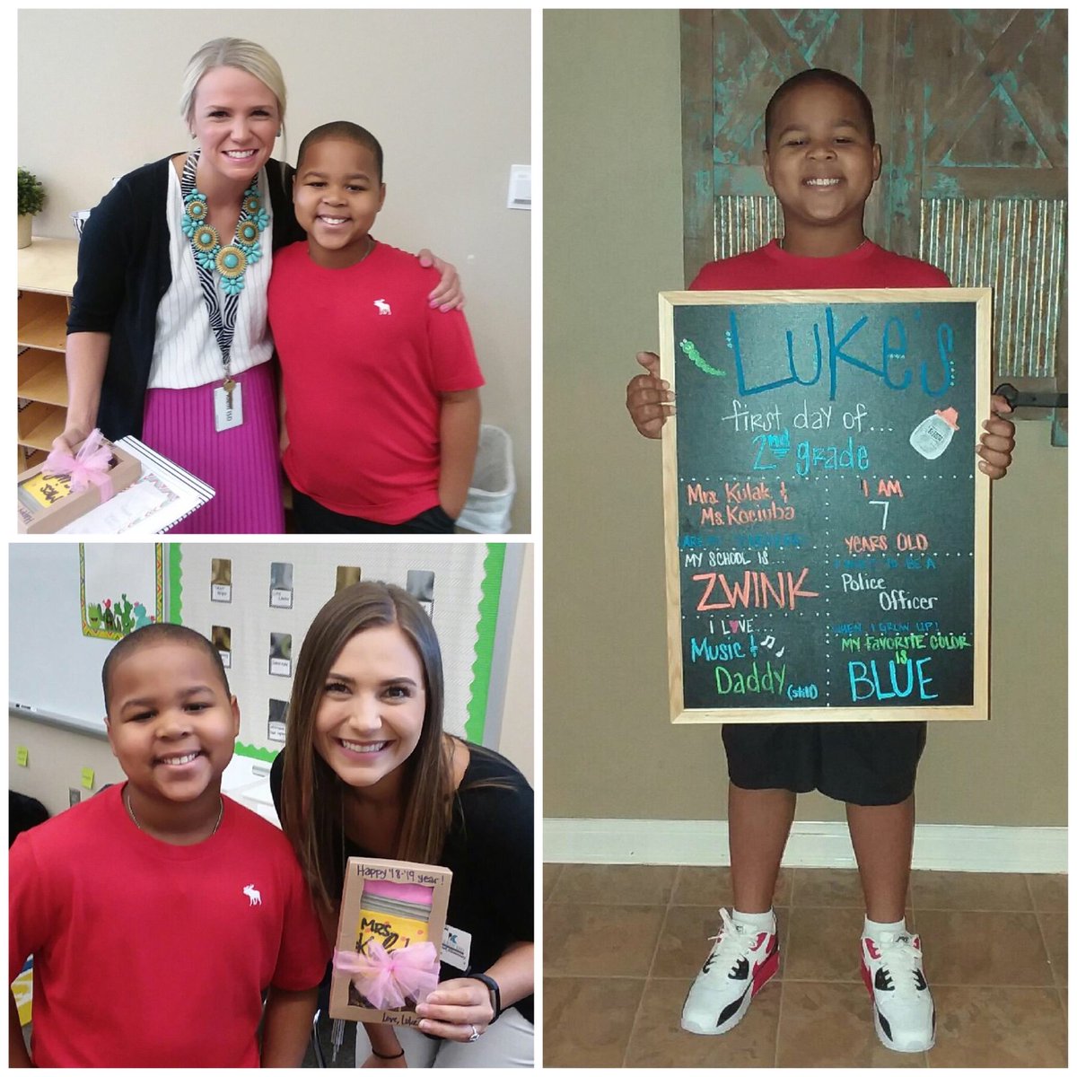 ADKarenaJarvis's tweet image. Daddy took off to bring Luke for his #FirstKleinMoments today! He loves his teachers @savannahkulak and was so excited to go back to his “favorite school” @ZwinkKISD! His Dad and I are beyond blessed for how they take care of him! ❤️🦓🖤 #blessed #2ndgrader