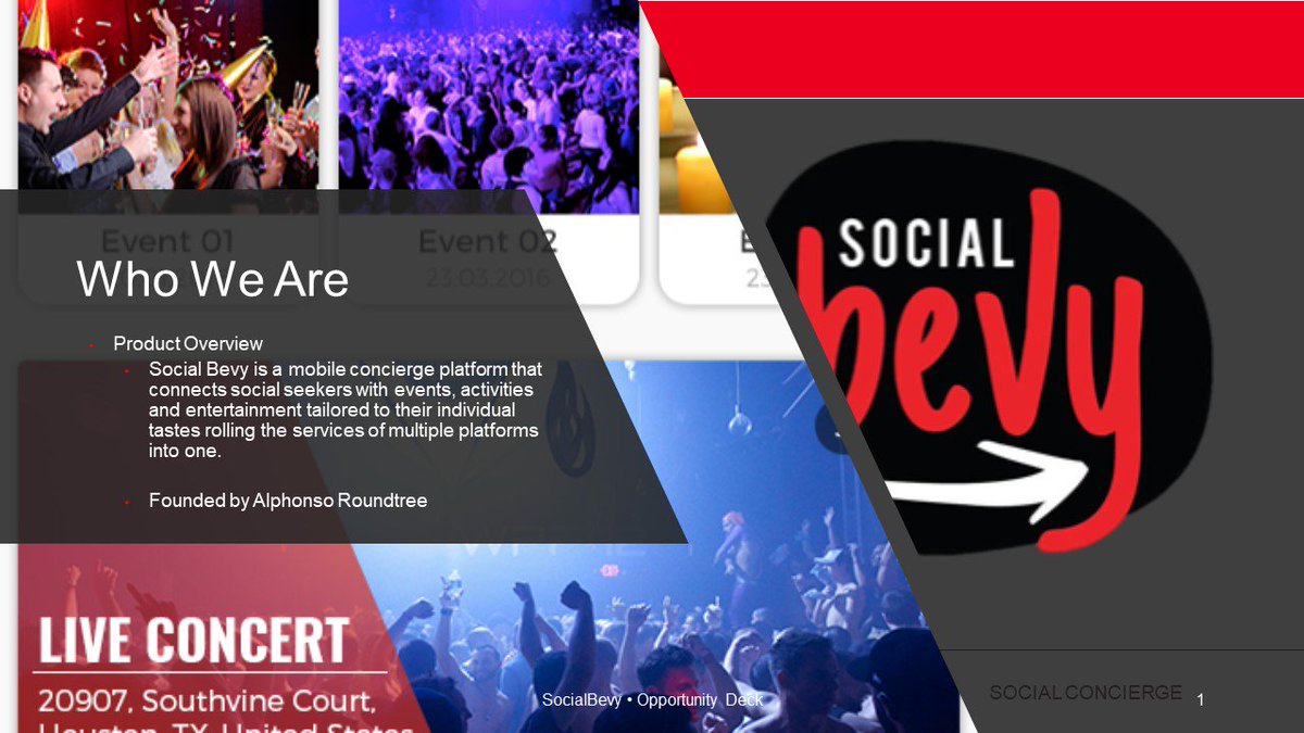 socialbevy's tweet photo. Social Bevy is mobile concierge platform that connects social seekers w/ events, activities and entertainment tailored to their individual tastes rolling the services of many platforms into one. #socialbevy #houston #htown #entertainment #whattodo #karencivil #startups #startup https://t.co/sGWgRxdEP5
