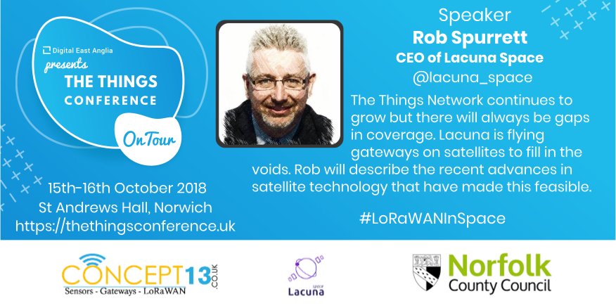 The Things Conference on Tour UK (@ttn_uk) on Twitter photo Launching #LoRaWAN: Gateways In #Orbit
The coverage of <a href="/thethingsntwrk/">The Things Network</a> continues to impressively grow, but there are gaps in coverage in between cities in remote locations. <a href="/lacuna_space/">Lacuna Space</a> is flying gateways on #satellites to fill in the voids
Read More: thethingsconference.uk/tribe_speaker/… Launching #LoRaWAN: Gateways In #Orbit
The coverage of <a href="/thethingsntwrk/">The Things Network</a> continues to impressively grow, but there are gaps in coverage in between cities in remote locations. <a href="/lacuna_space/">Lacuna Space</a> is flying gateways on #satellites to fill in the voids
Read More: thethingsconference.uk/tribe_speaker/…