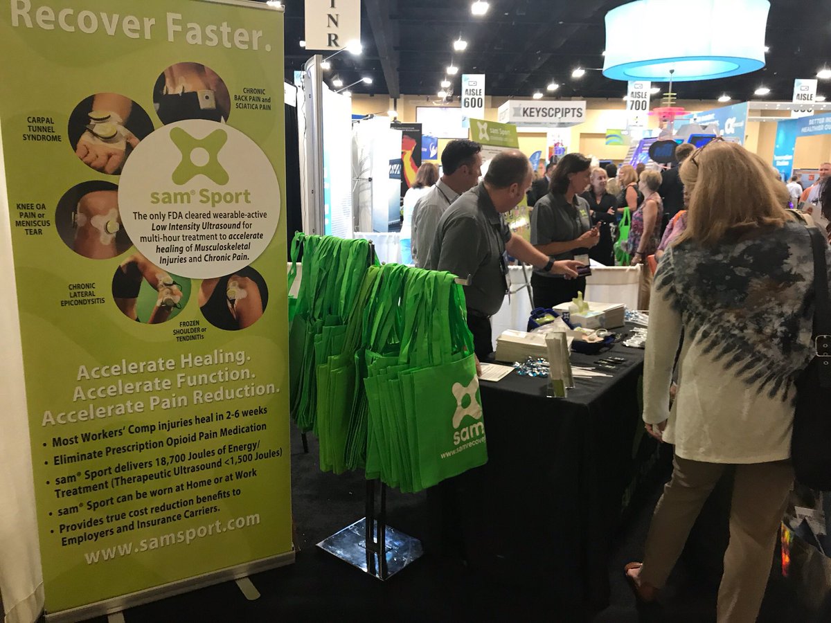 samrecover's tweet photo. Come visit #samsport at #WCI2018 to see how the only FDA cleared wearable ultrasound accelerates workers comp injuries to 2-4 weeks, getting them back to work faster! #booth602 https://t.co/P71yLzthG6