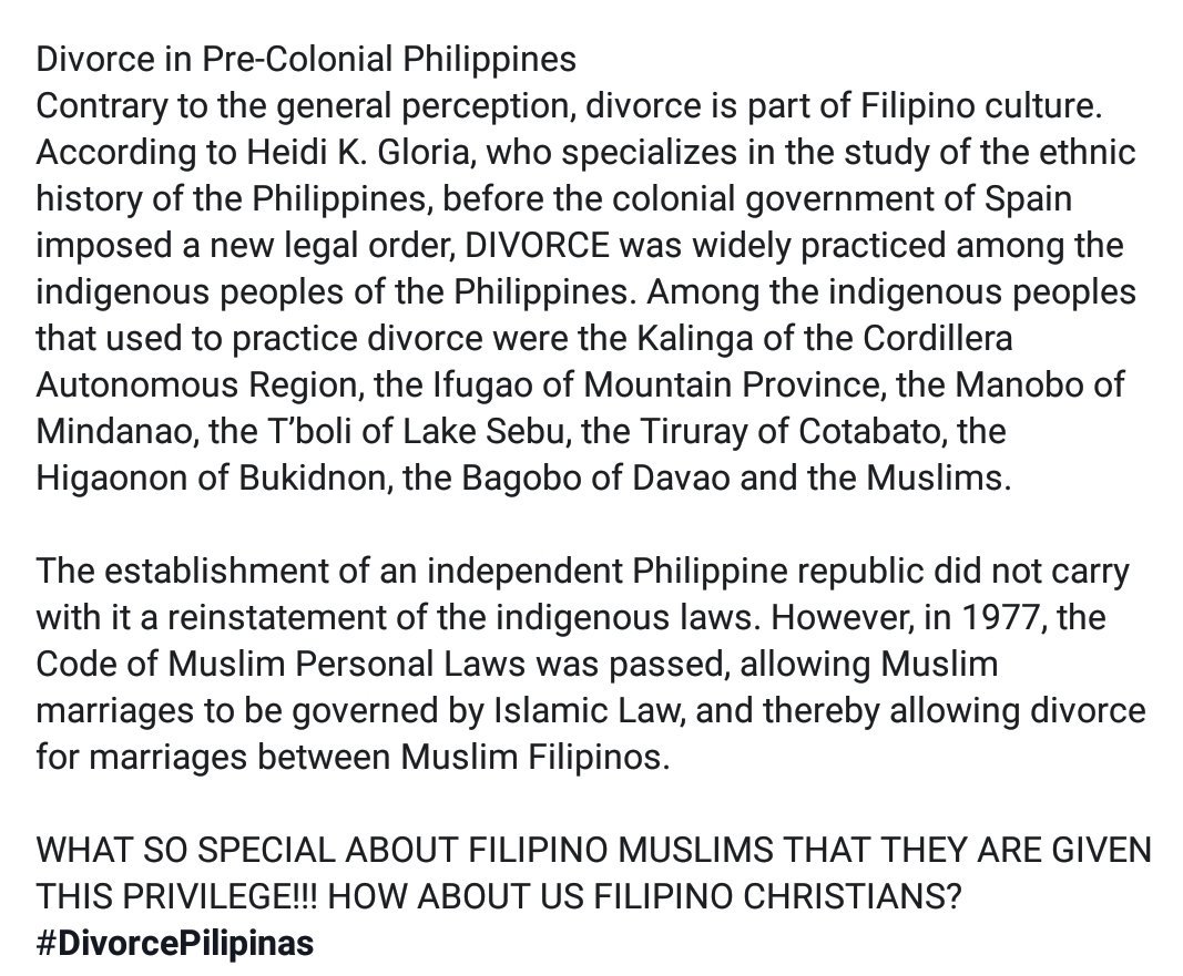 DiborsyongPinoy's tweet photo. #DivorcePilipinas
Precolojial days. Did you know? https://t.co/qqXON9J5jd