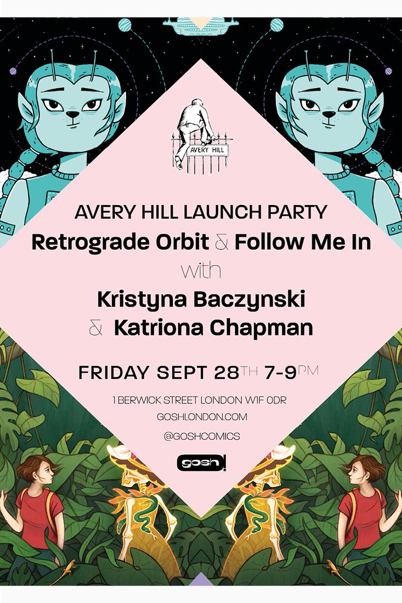 We're having a launch party for Retrograde Orbit by <a href="/kbaczynski/">Kristyna Baczynski</a> and Follow Me In by <a href="/katchapman/">Katriona Chapman</a> at <a href="/GoshComics/">Gosh! Comics</a> on Friday 28th September!
Facebook Event: facebook.com/events/2732004…
#comics