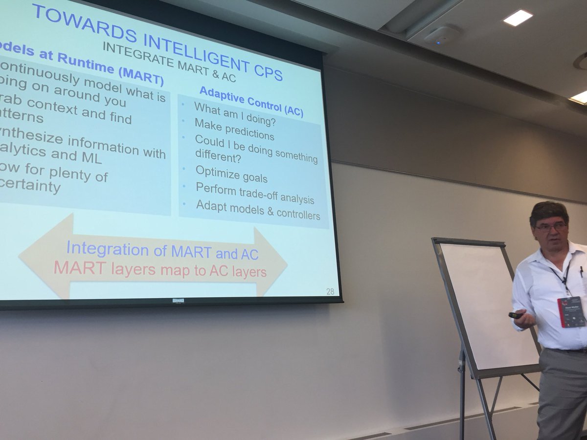 RESACS_WS's tweet photo. #AdaptiveControl must be enabled through models at runtime. - Hausi Müller #Keynote #RESACS2018 #RE18 https://t.co/oHDZS1QwYs