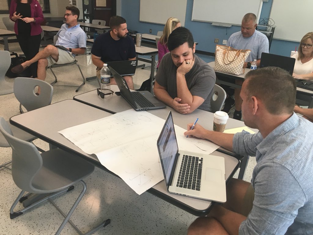 AKHendrick1's tweet photo. AP Macro teachers talking through content at @LexRich5Schools #LeaD5 professional development. Woohoo for #timetowork! #PrideIn5 #showyourwork #showyourimpact @jmestrella89 https://t.co/CirOAQrsWQ