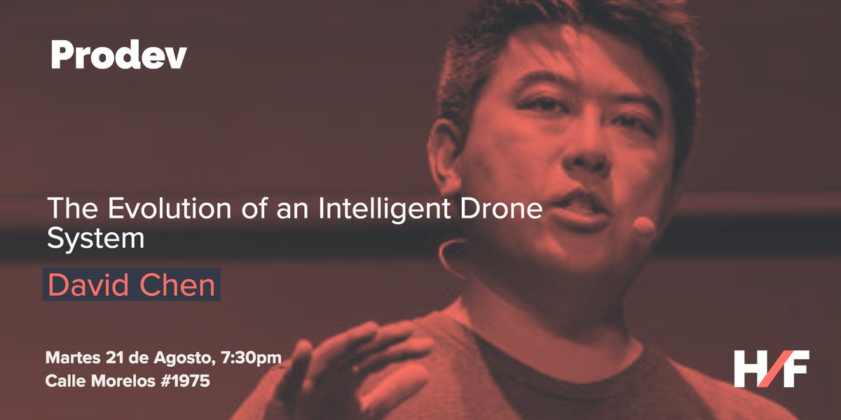hackfundgdl's tweet image. Recuerda que mañana es #HFProdev y recibimos a David Chen, Head of Research and Development en Skycatch quién dará la charla titulada &quot;The Evolution of an Intelligent Drone System: 4 years of drones, computer vision, &amp;amp; machine learning.&quot;
Regístrate en: hfpd0818.eventbrite.com