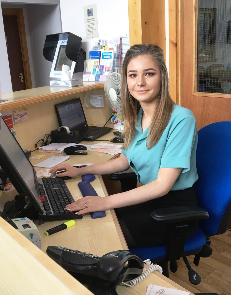 NHSHighland's tweet photo. Beth Warner is the board's first #Caithness modern apprentice after starting work at the Riverbank medical practice #Thurso. 16-year-old Beth is to study business administration @NHC_UHI during 18 month programme. @ThursoHigh https://t.co/hgmKH8y1m3 https://t.co/W9cQj2ElQf