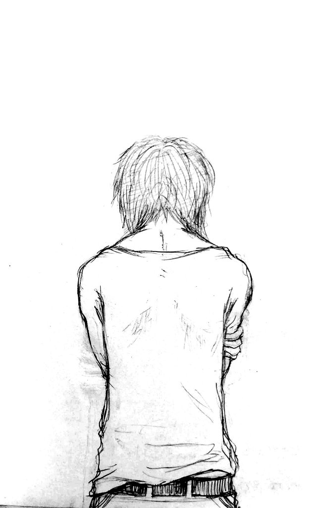 絲音 V Twitter 落書き 表情 仕草 表現なし等で ただただ 背中で語る を実践した習作 描いてみて気付きましたが 背中を描くのめちゃくちゃ好きです 描いていて楽しかったです 中途半端な時間に寝てしまったので眠れないです困った 落書き 雑絵 背中