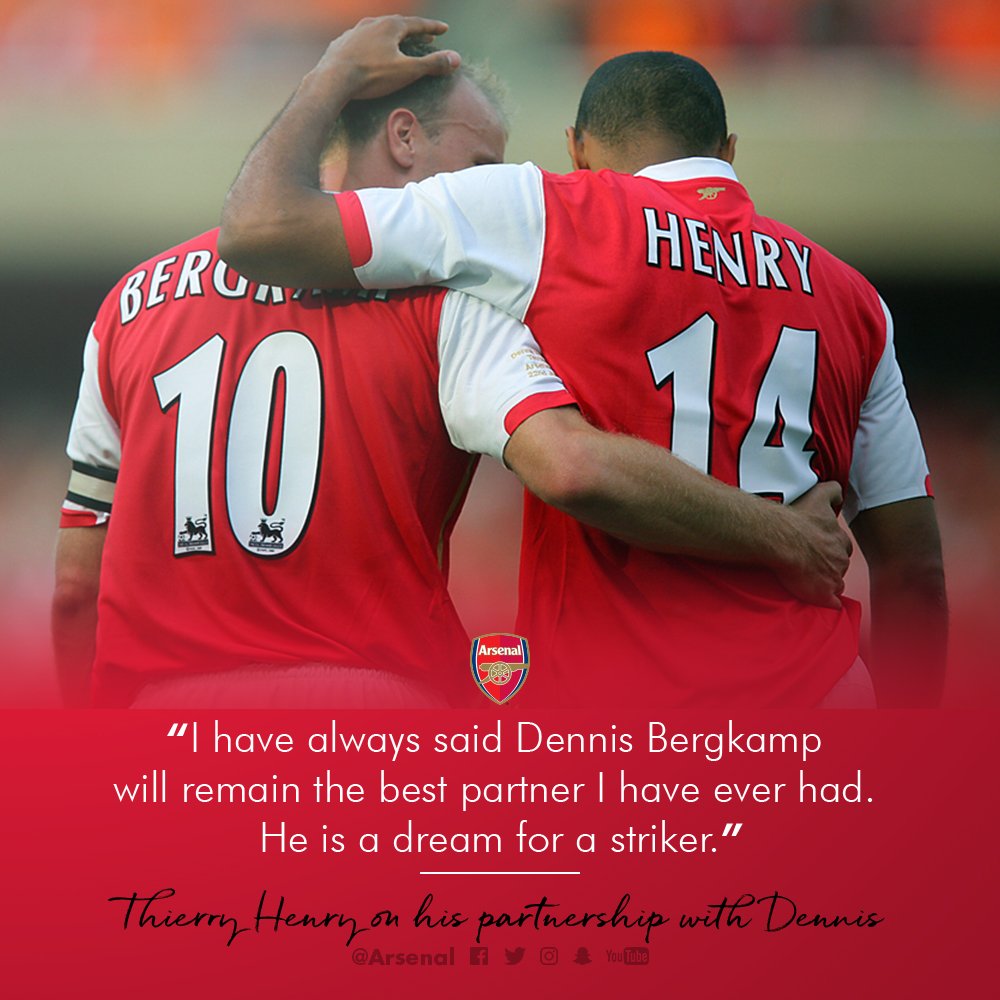 Arsenal's tweet photo. Bergkamp x @ThierryHenry 😍 https://t.co/M5wH3JHMlo