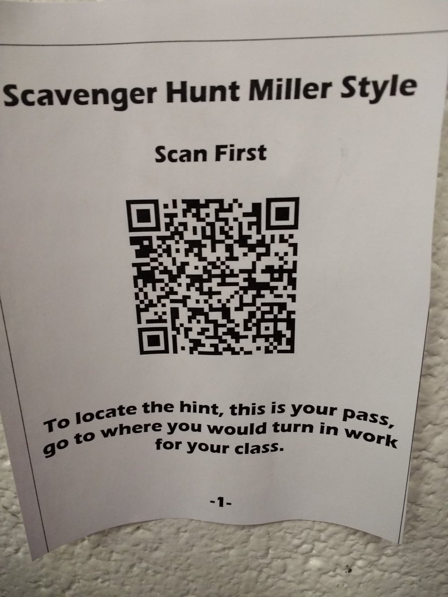 MVMSMiller6's tweet image. Scavenger Hunt Miller Style: Classroom Rules and Procedures #myschoolrocks #mvmath8 #tlap #qrcodes @MVMiddle