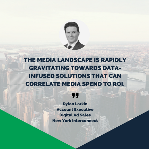 NYInterconnect's tweet photo. "The #media landscape is rapidly gravitating towards data-infused solutions that can correlate media spend to ROI. It’s imperative to partner with organizations who value and utilize their 1st party &amp; 3rd party data." - Dylan Larkin, #DigitalAdSales, #NYInterconnect https://t.co/MNyL1orvgp