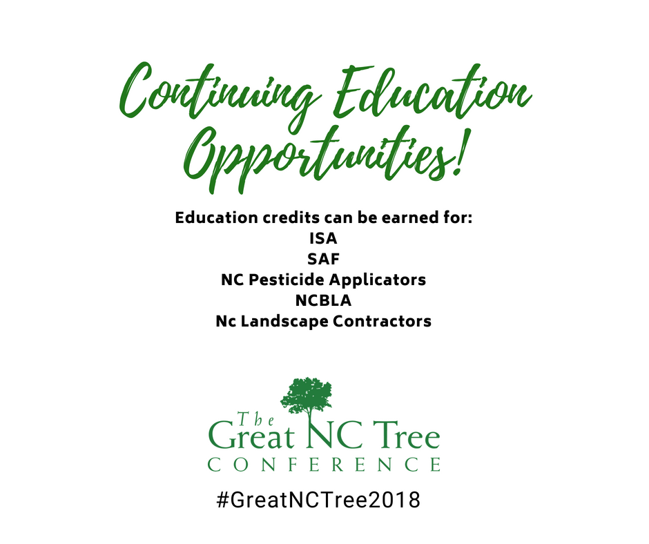 ncurbanforests's tweet photo. You'll want to stay until the END to earn your certification credits! Register today at https://t.co/QtAjL52amS #GreatNCTree2018 #treelearning #urbanforestry https://t.co/KMtN911YCa