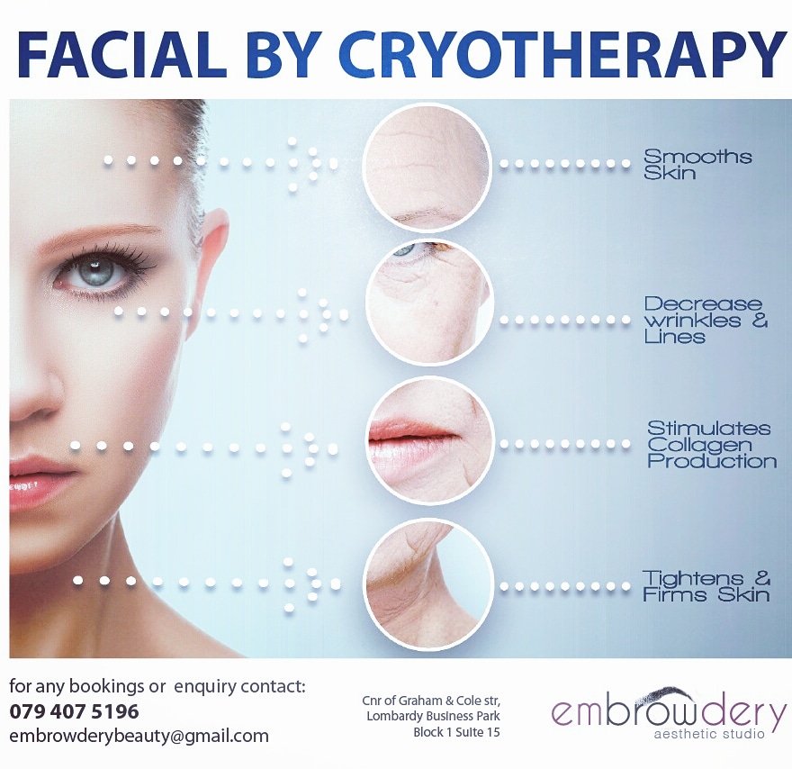 WHY facial by Cryo?

Stimulate production of collagen
Non invasive
Pain free
No reactions/allergies
Reduce fine lines&amp;wrinkles
Reduce acne&amp;pores
Instant tightning of the skin
Firming of the skin

#facial #cryotherapy #beauty #pretoria  #microneedling
#chemicalpeels  #pores #acne