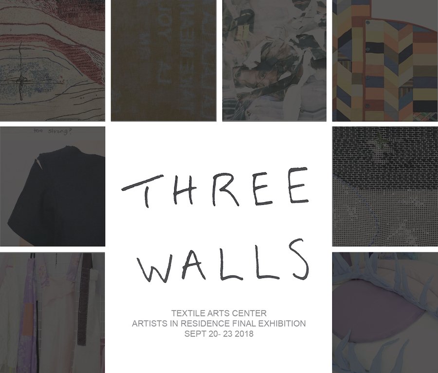 TextileArtsCent's tweet photo. This September, @TextileArtsCent in partnership with @thevrepublic are proud to present #ThreeWalls, the final exhibition of work by the residents of #AIRcycle9. ▫️▫️▫️ Learn more + SAVE THE DATE: https://t.co/P4QOR9Po4Z #TACresidency #ThreeWallsShow https://t.co/l4ctcrD2uC