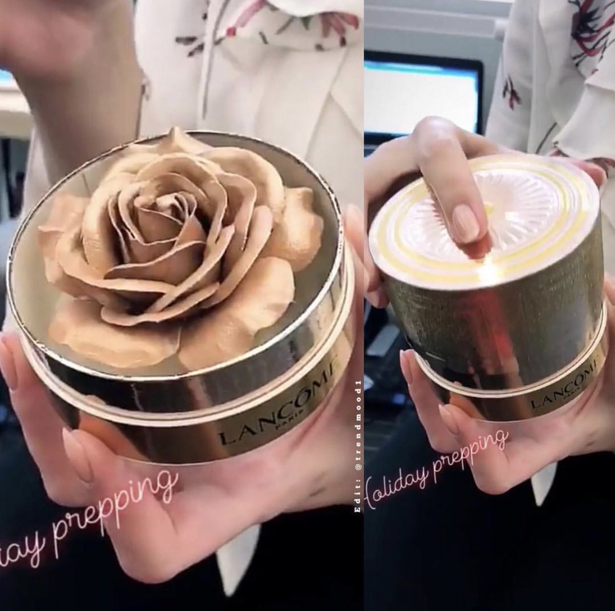 makeupsTIDING's tweet photo. @LancomeUSA is bringing back the #LaRoseParisian #Powder BUT in a golden shade 🙀🌹💛✨ YASSSSS!!!! #LimitedEdition  a highlighting powder #ComingSoon 📸 @shanowroozi https://t.co/4e2ZhEXPQb
