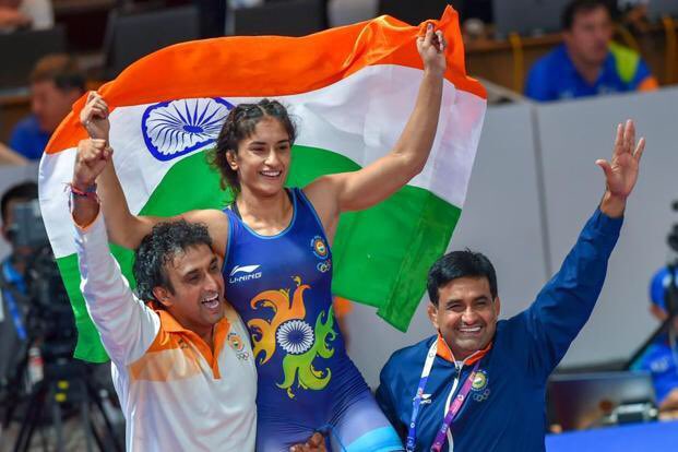 NamasteToIndia's tweet photo. New Delhi: Vinesh Phogat on Monday became the first Indian woman wrestler to win a gold medal at the Asian Games when she defeated Japan’s Yuki Irie in the 50kg weight category, 6-2. 

#VineshPhogat #AsianGame2018 https://t.co/AXBK6uocbR